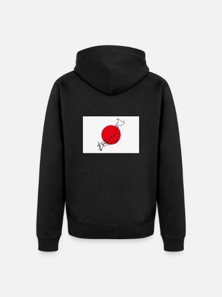 Japan Flag - Unisex Premium Organic Zip Hoodie - black