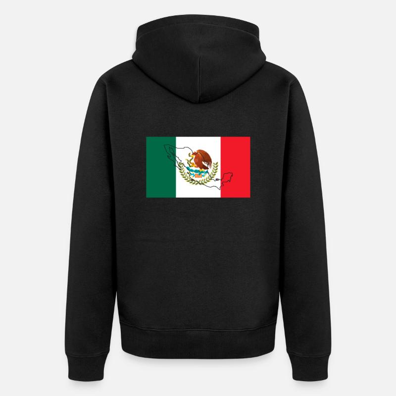Drapeau du Mexique - Veste à capuche bio Premium Unisexe - noir