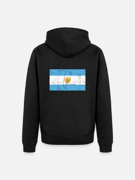 Argentina Flag - Unisex Premium Organic Zip Hoodie - black