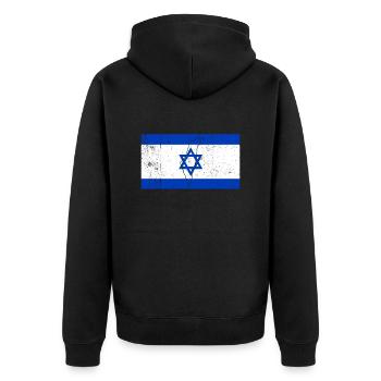 Drapeau d’Israël - Veste à capuche bio Premium Unisexe - noir - Dos - Nico (187cm)