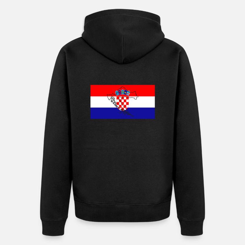 Drapeau de la Croatie - Veste à capuche bio Premium Unisexe - noir