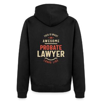 Lustiger toller Nachlassanwalt Job Beruf - Unisex Premium Bio Zip Hoodie - Schwarz - Hinten - Nico (187cm)