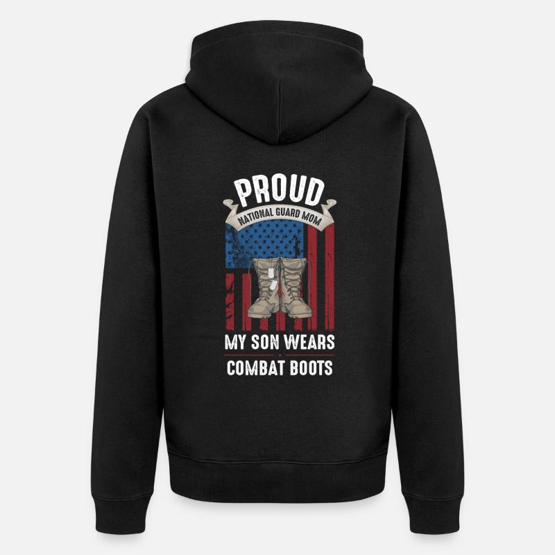 Stolze Nationalgarde Mutter - Unisex Premium Bio Zip Hoodie - Schwarz