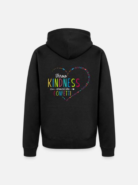 Spreading kindness like confetti - Unisex Premium Organic Zip Hoodie - black