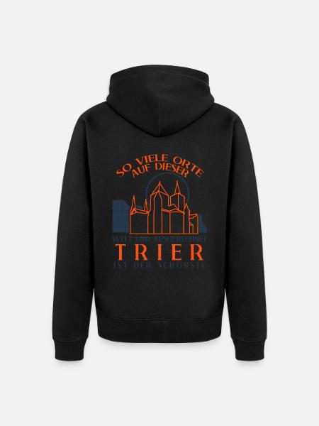 Trier Städtetrip Trierer - Unisex Premium Bio Zip Hoodie - Schwarz