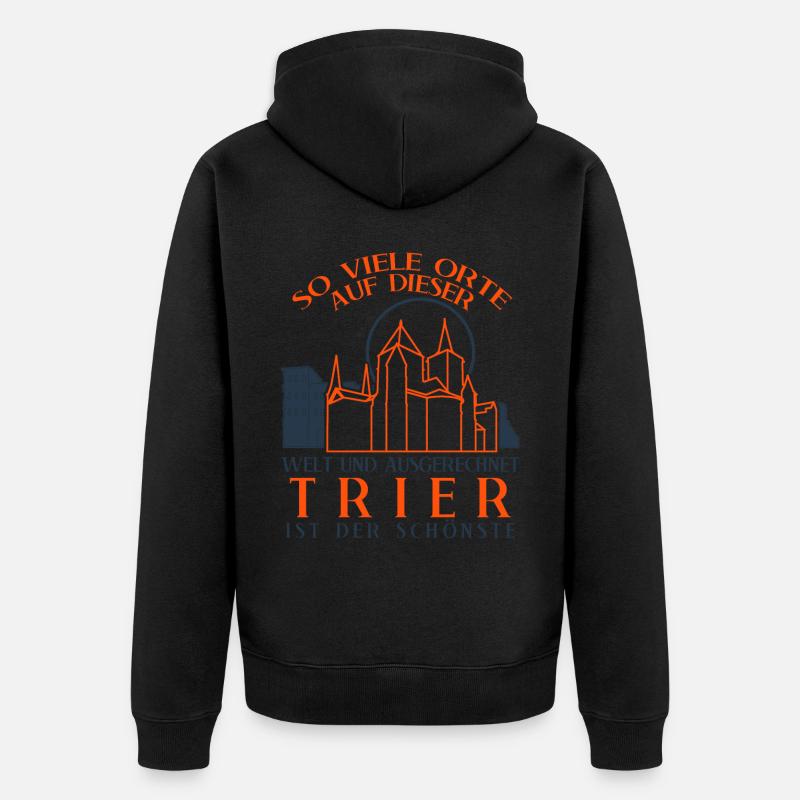 Trier Städtetrip Trierer - Unisex Premium Bio Zip Hoodie - Schwarz