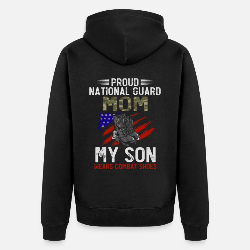 Stolze Nationalgarde Mutter - Unisex Premium Bio Zip Hoodie - Schwarz
