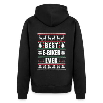 Drôle de Noël moche Meilleur Ebiker Jamais - Veste à capuche bio Premium Unisexe - noir - Dos - Nico (187cm)