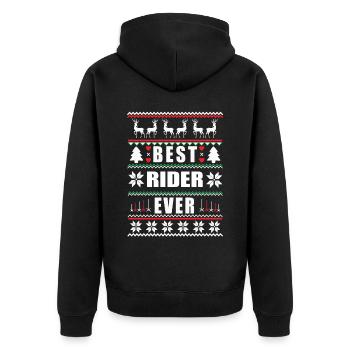 Drôle de Noël moche Meilleur cavalier de tous les temps - Veste à capuche bio Premium Unisexe - noir - Dos - Nico (187cm)