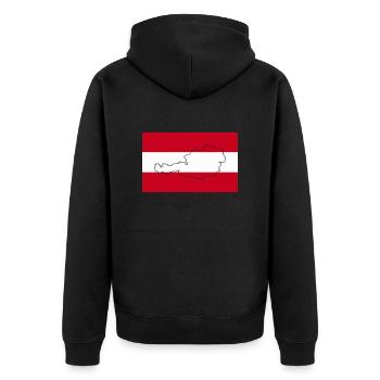 Drapeau de l’Autriche - Veste à capuche bio Premium Unisexe - noir - Dos - Nico (187cm)
