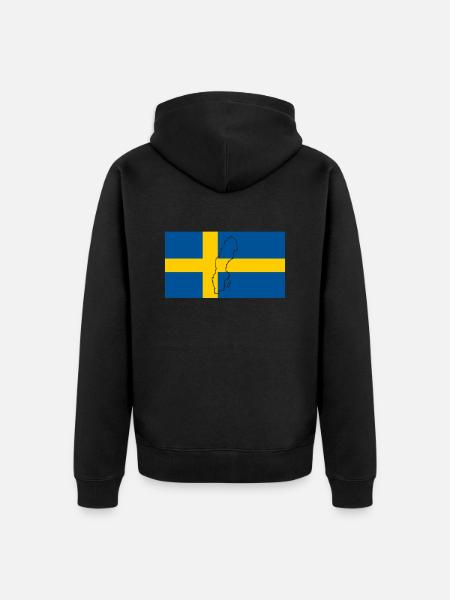 Sweden Flag - Unisex Premium Organic Zip Hoodie - black