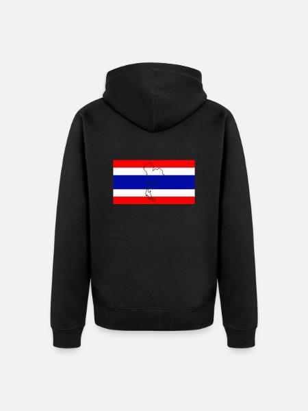 Thailand Flag - Unisex Premium Organic Zip Hoodie - black