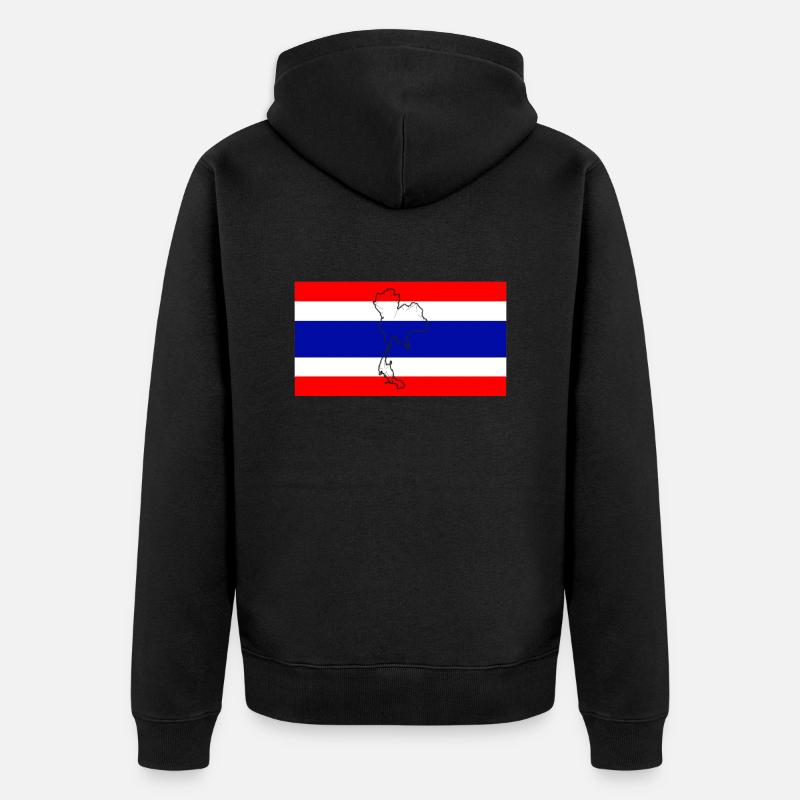 Drapeau de la Thaïlande - Veste à capuche bio Premium Unisexe - noir