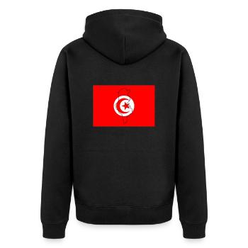Drapeau de la Tunisie - Veste à capuche bio Premium Unisexe - noir - Dos - Nico (187cm)
