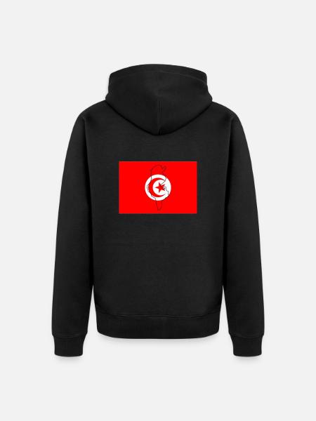 Tunisia Flag - Unisex Premium Organic Zip Hoodie - black