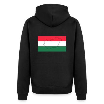 Drapeau de la Hongrie - Veste à capuche bio Premium Unisexe - noir - Dos - Nico (187cm)