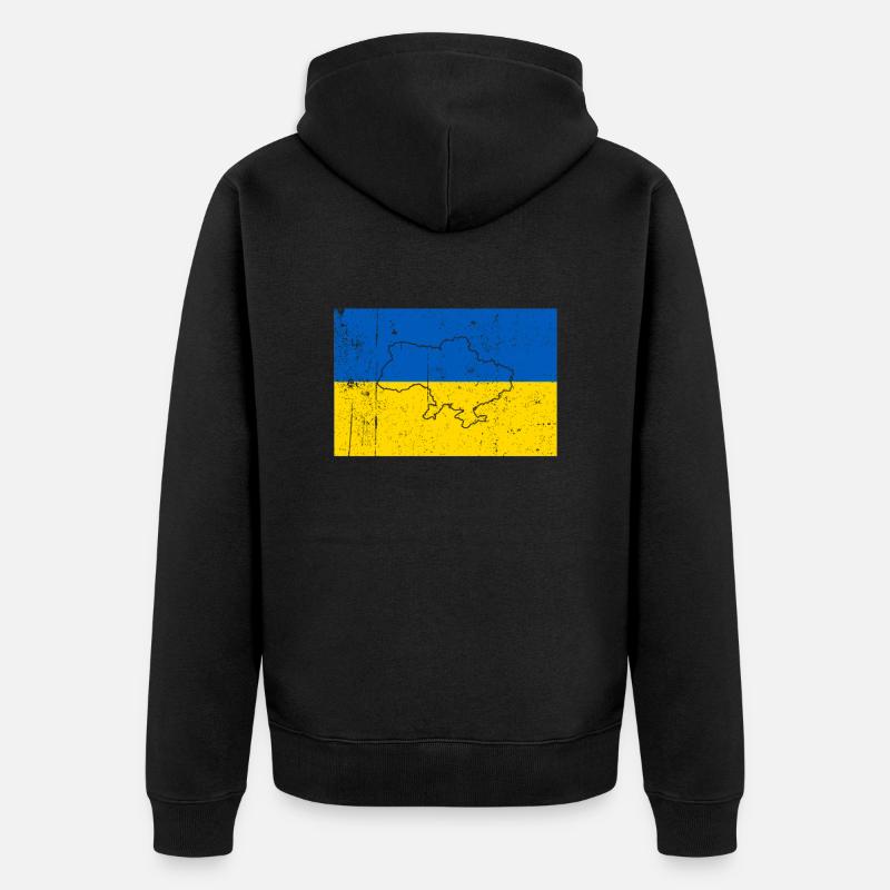 Drapeau de l’Ukraine - Veste à capuche bio Premium Unisexe - noir