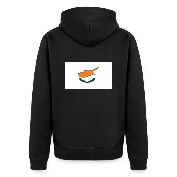 Cyprus Flag - Unisex Premium Organic Zip Hoodie - black - Back - Nico (187cm)