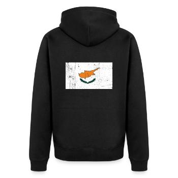 Cyprus Flag - Unisex Premium Organic Zip Hoodie - black - Back - Nico (187cm)