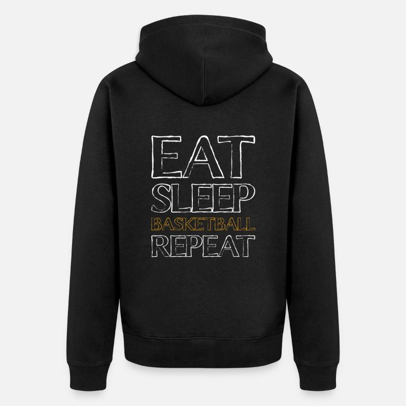 Basketball Nourriture Sommeil - Veste à capuche bio Premium Unisexe - noir