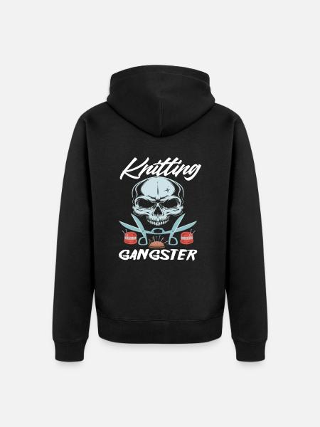 Knitting Wool Needles Hobby Knitter - Unisex Premium Organic Zip Hoodie - black