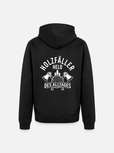 Waldarbeiter Förster Waldarbeit Holzfäller - Unisex Premium Bio Zip Hoodie - Schwarz