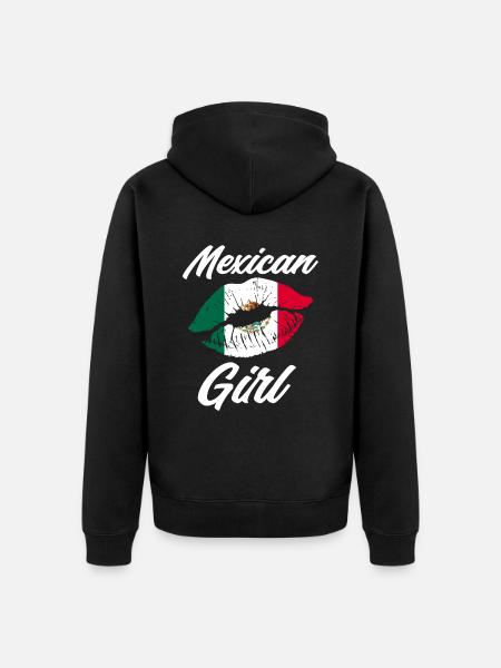 Mexiko Mexikanerin Mädchen - Unisex Premium Bio Zip Hoodie - Schwarz