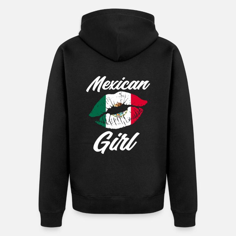 Mexiko Mexikanerin Mädchen - Unisex Premium Bio Zip Hoodie - Schwarz