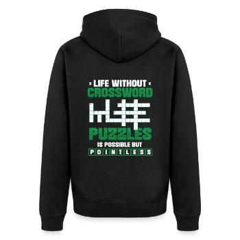 Mots croisés Amateurs de mots croisés - Veste à capuche bio Premium Unisexe - noir - Dos - Nico (187cm)