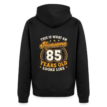 Voici à quoi ressemble un homme de 85 ans. - Veste à capuche bio Premium Unisexe - noir - Dos - Nico (187cm)