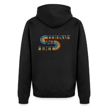 Vintage Birthday Design Original 1961 - Unisex Premium Organic Zip Hoodie - black - Back - Nico (187cm)