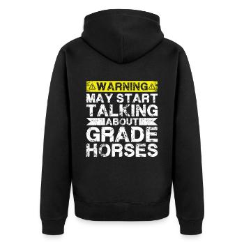 En parlant de Grade Horse - Veste à capuche bio Premium Unisexe - noir - Dos - Nico (187cm)