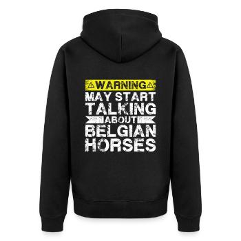 En parlant de cheval belge - Veste à capuche bio Premium Unisexe - noir - Dos - Nico (187cm)