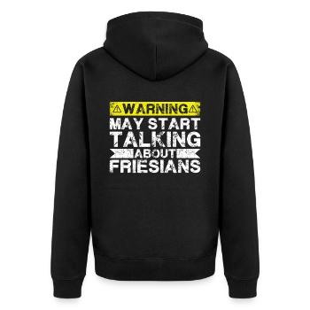 Apropos Friesisch - Unisex Premium Bio Zip Hoodie - Schwarz - Hinten - Nico (187cm)