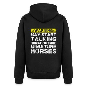 Talk about miniature horse - Unisex Premium Organic Zip Hoodie - black - Back - Nico (187cm)