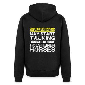 Speaking of Holstein horse - Unisex Premium Organic Zip Hoodie - black - Back - Nico (187cm)
