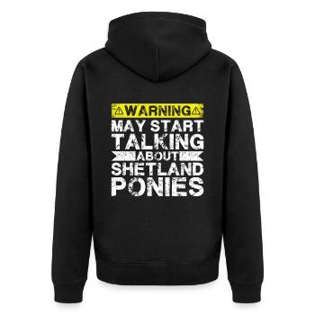 Parlez des poneys Shetland - Veste à capuche bio Premium Unisexe - noir - Dos - Nico (187cm)