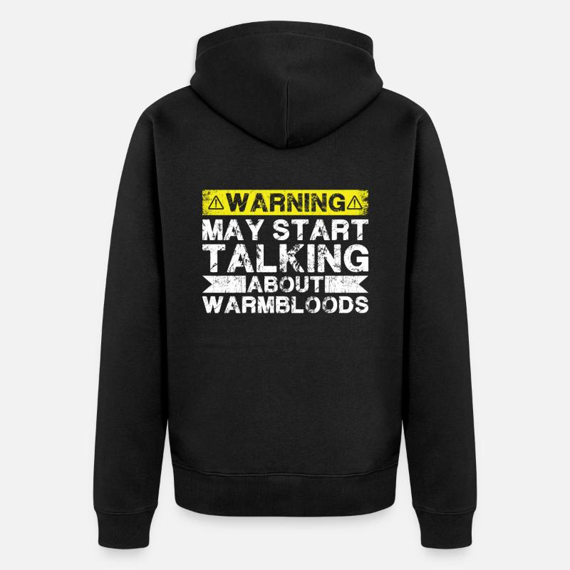 Über Warmblut Sprechen - Unisex Premium Bio Zip Hoodie - Schwarz