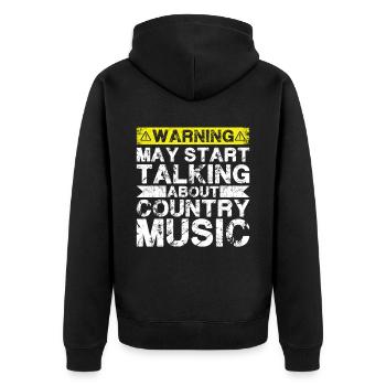 Apropos Country-Musik - Unisex Premium Bio Zip Hoodie - Schwarz - Hinten - Nico (187cm)
