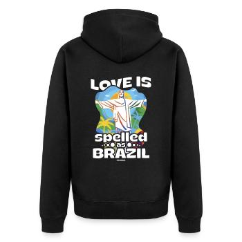 Brésil - Veste à capuche bio Premium Unisexe - noir - Dos - Nico (187cm)