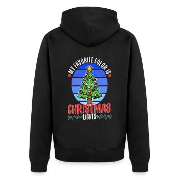 My favorite color is christmas lights - Unisex Premium Organic Zip Hoodie - black - Back - Nico (187cm)