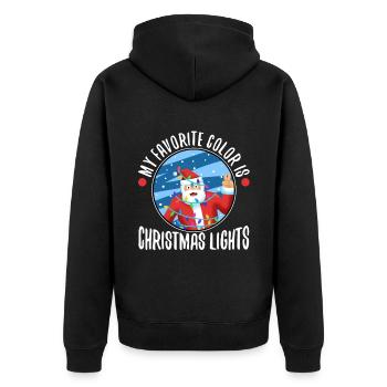 My favorite color is christmas lights - Unisex Premium Organic Zip Hoodie - black - Back - Nico (187cm)