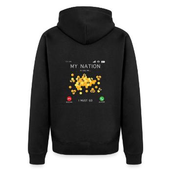 Bees Colony Honey Call Beekeeper - Unisex Premium Organic Zip Hoodie - black - Back - Nico (187cm)