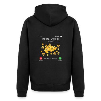 Bienen Volk Honig Imker anrufen - Unisex Premium Bio Zip Hoodie - Schwarz - Hinten - Nico (187cm)