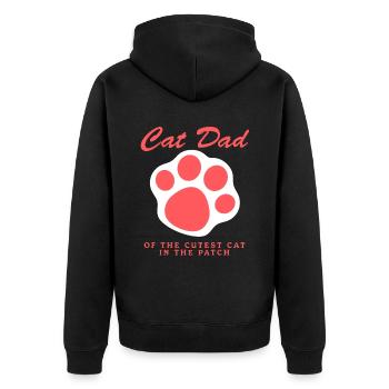 Chat Papa Chats Propriétaire de chat Chat Papa Cadeau - Veste à capuche bio Premium Unisexe - noir - Dos - Nico (187cm)