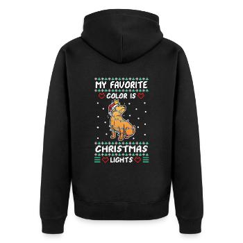 My favorite color is christmas lights - Unisex Premium Organic Zip Hoodie - black - Back - Nico (187cm)