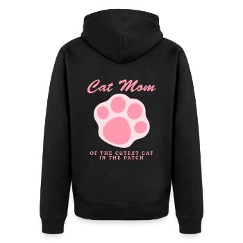 Chat Maman Chats Propriétaire de chat Chat Maman Cadeau - Veste à capuche bio Premium Unisexe - noir - Dos - Nico (187cm)
