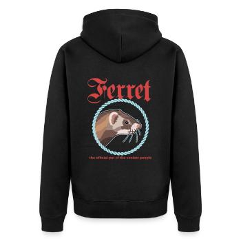 Ferret Propriétaire Lover Ferret Cadeau - Veste à capuche bio Premium Unisexe - noir - Dos - Nico (187cm)