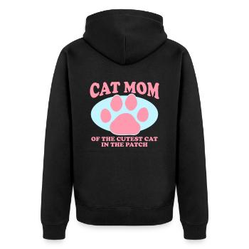 Chat Maman Chats Chat Maman Chat Propriétaire Cadeau - Veste à capuche bio Premium Unisexe - noir - Dos - Nico (187cm)