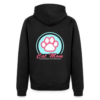Chat Maman Chat Maman Chats Chat Propriétaire Cadeau - Veste à capuche bio Premium Unisexe - noir - Dos - Nico (187cm)